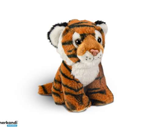 Tiger sitter plysj figur 18 cm