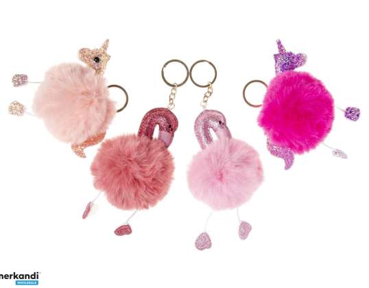 Fluffy Ball Keychain 8 cm