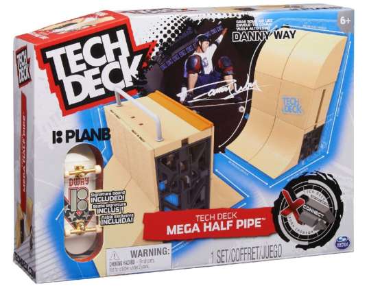 Spin Master 42278 TED Tech Deck Danny Way Mega Set di rampe per tastiera a metà tubo