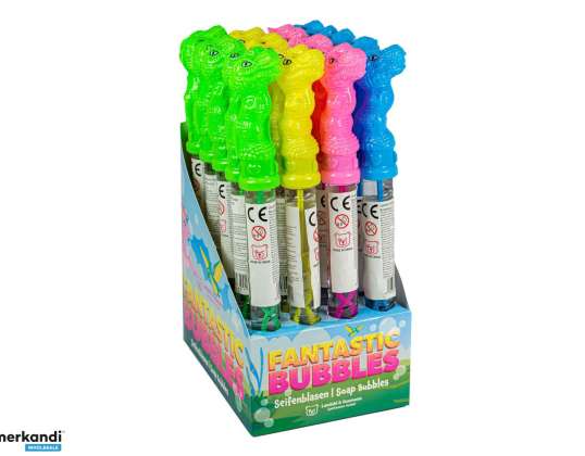 Soap bubble stick dinosaur in display 4 assorted 25 cm