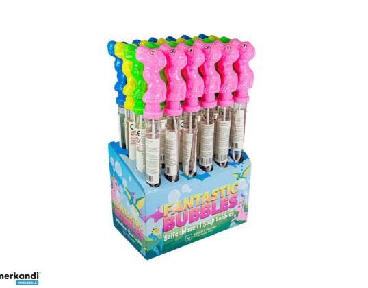 Soap bubble stick dinosaur in display 4 assorted 36 cm