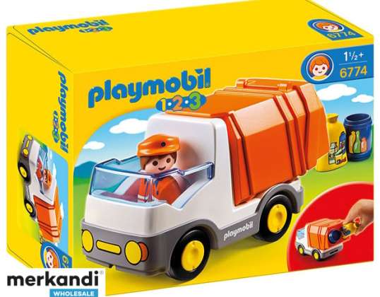 PLAYMOBIL® 06774 Playmobil 1.2.3 Camion della spazzatura