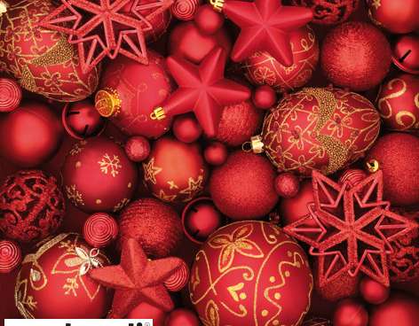 20 servetten 33 x 33 cm Bolas Rojas de Navidad Kerstmis