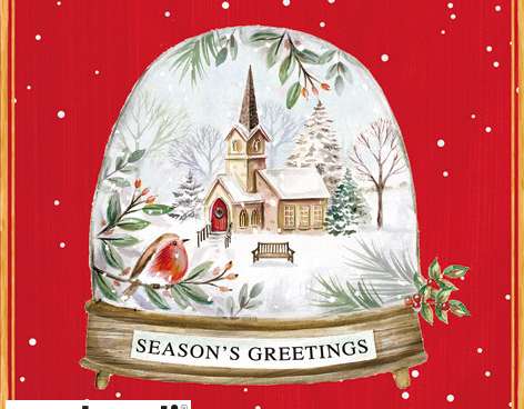 20 napkins 33 x 33 cm Season's Greetings in a Snow Globe Christmas