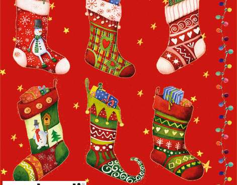 20 Napkins 33 x 33 cm Colorful Christmas Stockings Christmas