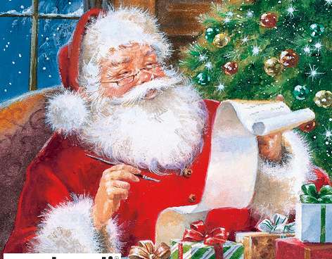 20 guardanapos 33 x 33 cm Papai Noel verificando Wishlist Natal