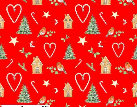 20 servetėlių 24 x 24 cm Piccola Decorazione Invernale raudonos Kalėdos