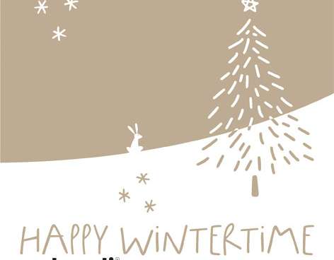 20 servetten / nappen 33 x 33 cm Happy Wintertime taupe Kerstmis