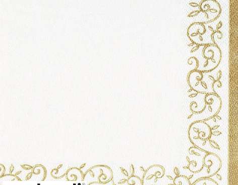 20 obrúskov 24 x 24 cm Romantický okraj zlatý biely Vianoce