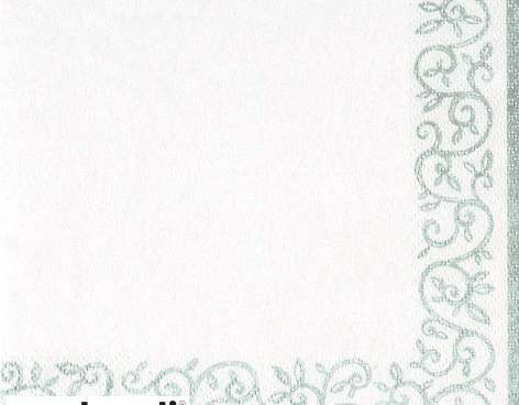 20 serviettes de table 33 x 33 cm Bordure Romantique argent blanc Noël