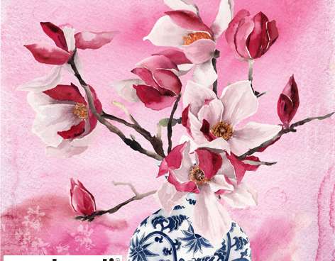 20 guardanapos 33 x 33 cm Magnolias En Vase Chinois Todos os dias