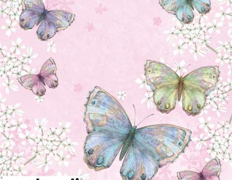 20 lautasliinaa 33 x 33 cm Bellissima Farfalla vaaleanpunainen Joka päivä