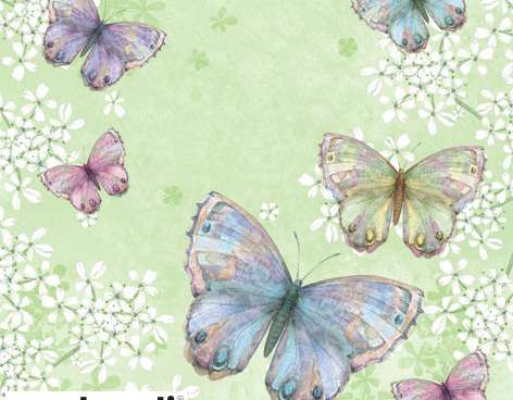 20 guardanapos 33 x 33 cm Bellissima Farfalla verde Todos os dias