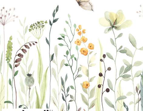 20 Servietten / Napins 33 x 33 cm   Meadow Flowers &amp; Leaves sage   Everyday