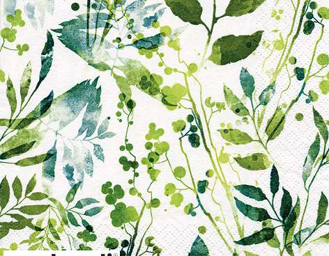 20 serviettes de table 33 x 33 cm Boho Leaves & Herbs green Everyday