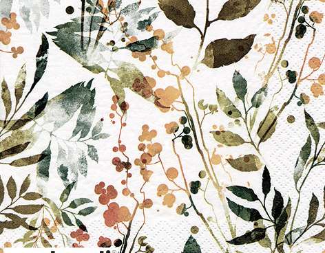20 serviettes de table 33 x 33 cm Boho Leaves & Herbs vintage Everyday