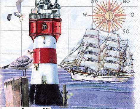 20 Servietten / Napins 33 x 33 cm   Lighthouse &amp; Compass   Everyday