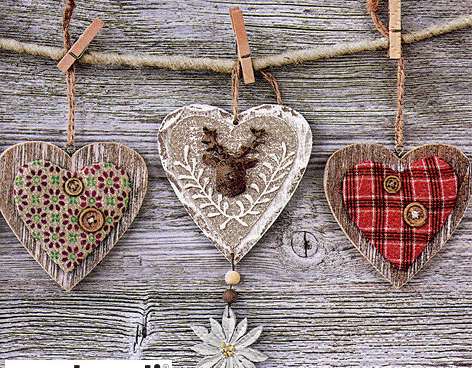 20 Servietten / Napins 33 x 33 cm   Rustic Hearts with Edelweiss   Everyday