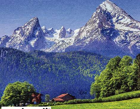 20 napkins / napins 33 x 33 cm Landscape in the Alps Everyday