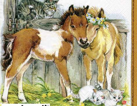 20 napkins 33 x 33 cm Kitten & Foals in Stable Everyday