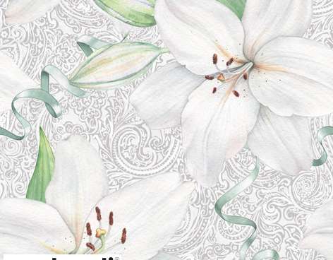20 napkins 33 x 33 cm White Lily with Ribbon Everyday