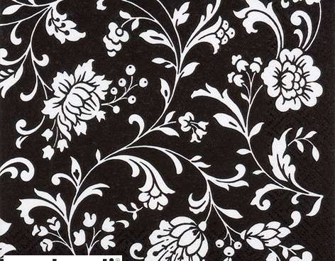 20 napkins / napins 33 x 33 cm Arabesque Black black white Everyday