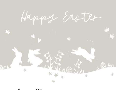 20 Servietten / Napins 33 x 33 cm   Happy Easter Bunnies taupe   Spring 2024