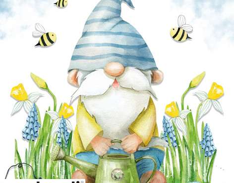 20 Servietten / Napins 33 x 33 cm   Garden Gnome   Spring 2024