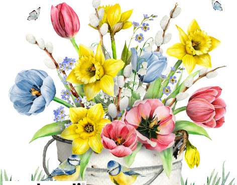 20 Servietten / Napins 33 x 33 cm   Flores Frescas de Primavera   Spring 2024