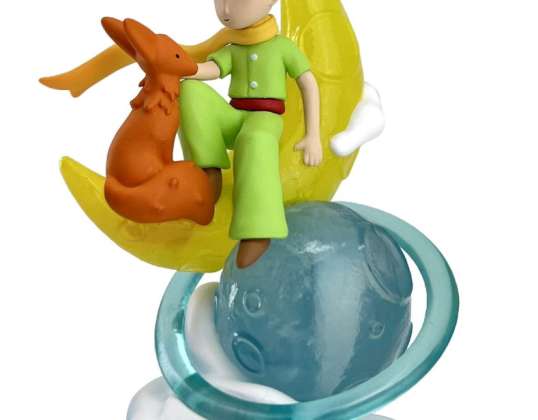 Le Petit Prince avec un renard sur la lune Figurine de collection