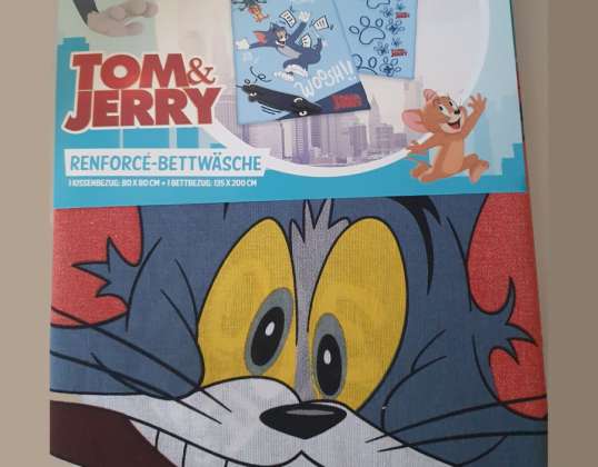 Tom &; Jerry vendbart sengetøy 80 x 80 / 135 x 200 cm