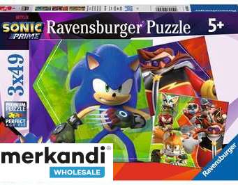 Dobrodružství Sonica puzzle 3 x 49 dílků
