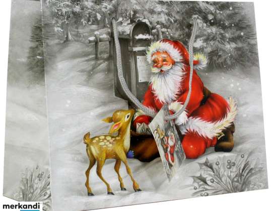 Christmas Gift Bags Santa Claus Medium Landscape 5 Motifs