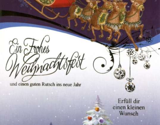 Weihnachtskarten Weihnachtsmann   100 Stück   6 Motive