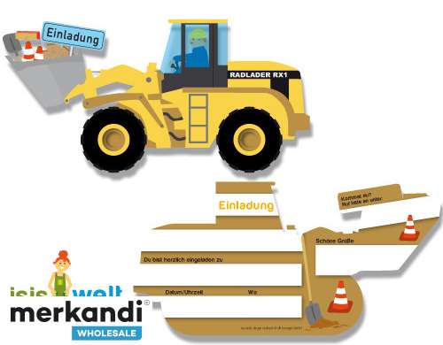 BAUSTELLE   6 Einladungskarten