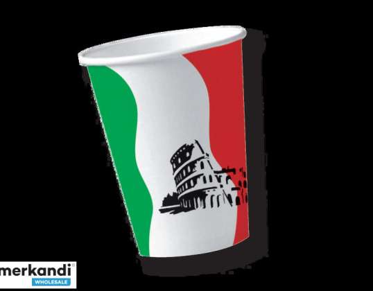 ITALIEN   10 Pappbecher   200 ml