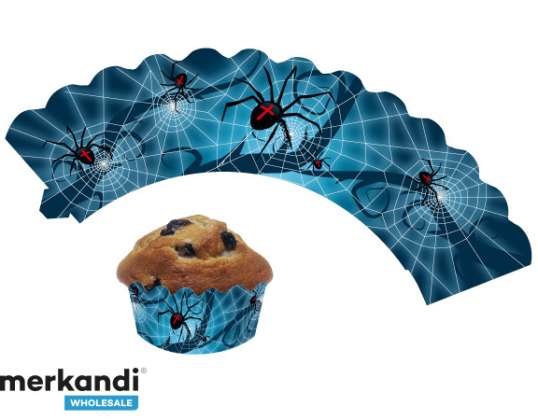 SPINNEN   12 Deko Banderolen für Muffins und Cupcakes
