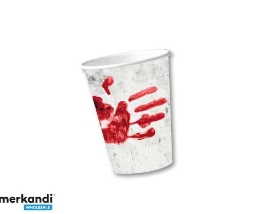 BLOODY HAND 10 Paper Cups 200 ml