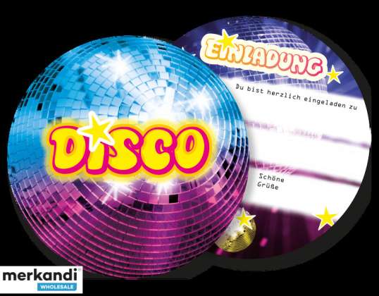 DISCO   6 Einladungskarten