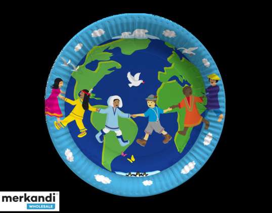 ONE WORLD 8 Paper Plate 23 cm