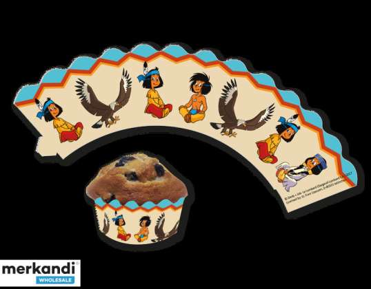 YAKARI   12 Deko Banderolen für Muffins und Cupcakes