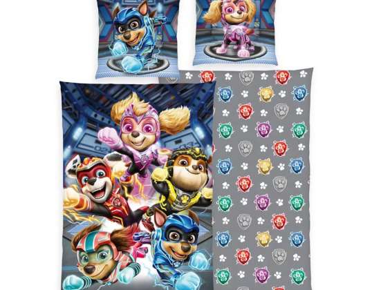 Paw Patrol The Mighty Film Reversibil Bedding Renforcé 80 x 80 135 x 200 cm