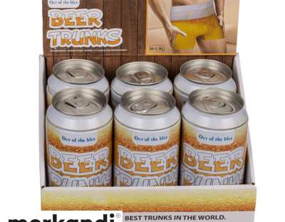 Beer boxer shorts in tin 3 sizes assorted in display