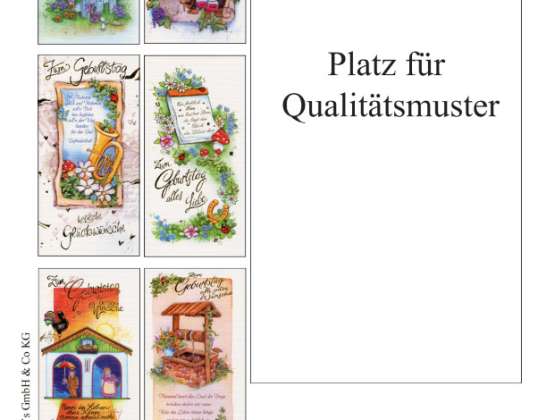 Geburtstagskarten Sprüche   100 Stück   12 Motive