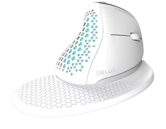 Delux M618XSD BT Wireless Vertical Mouse 2.4G RGB White