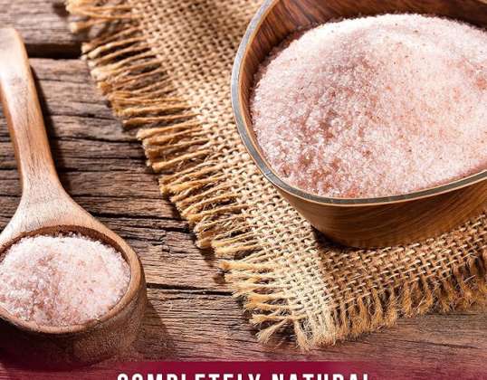 Fine Himalayan pink salt, unrefined and without additives, 100% natural