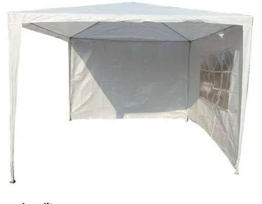 Gazebo Garden Tent 3x3m Marquee Pavilion with Sides Beer Tent White