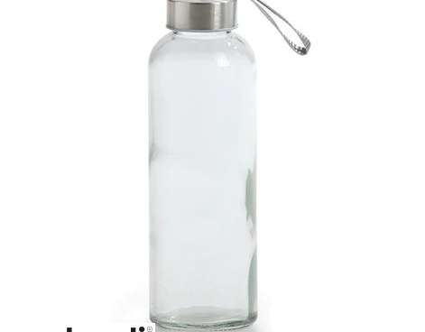 Durable 420ml Glass Bottle with Stainless Steel INOX Lid for Hydration on the Go