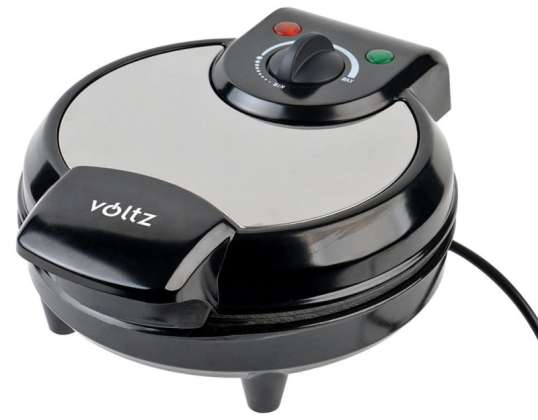 Waffle maker Voltz V51442GA, 1300W, 5 heart-shaped pockets, Thermostat, Stainless steel/Black