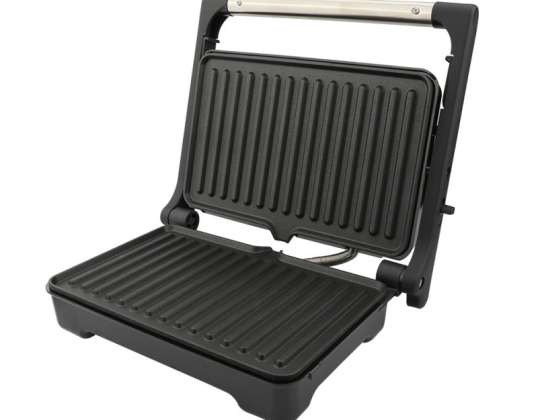 Grill Pan Rosberg R51442I, 1500W, 180° Opening, Non-stick, Drip Tray, Stainless Steel/Black